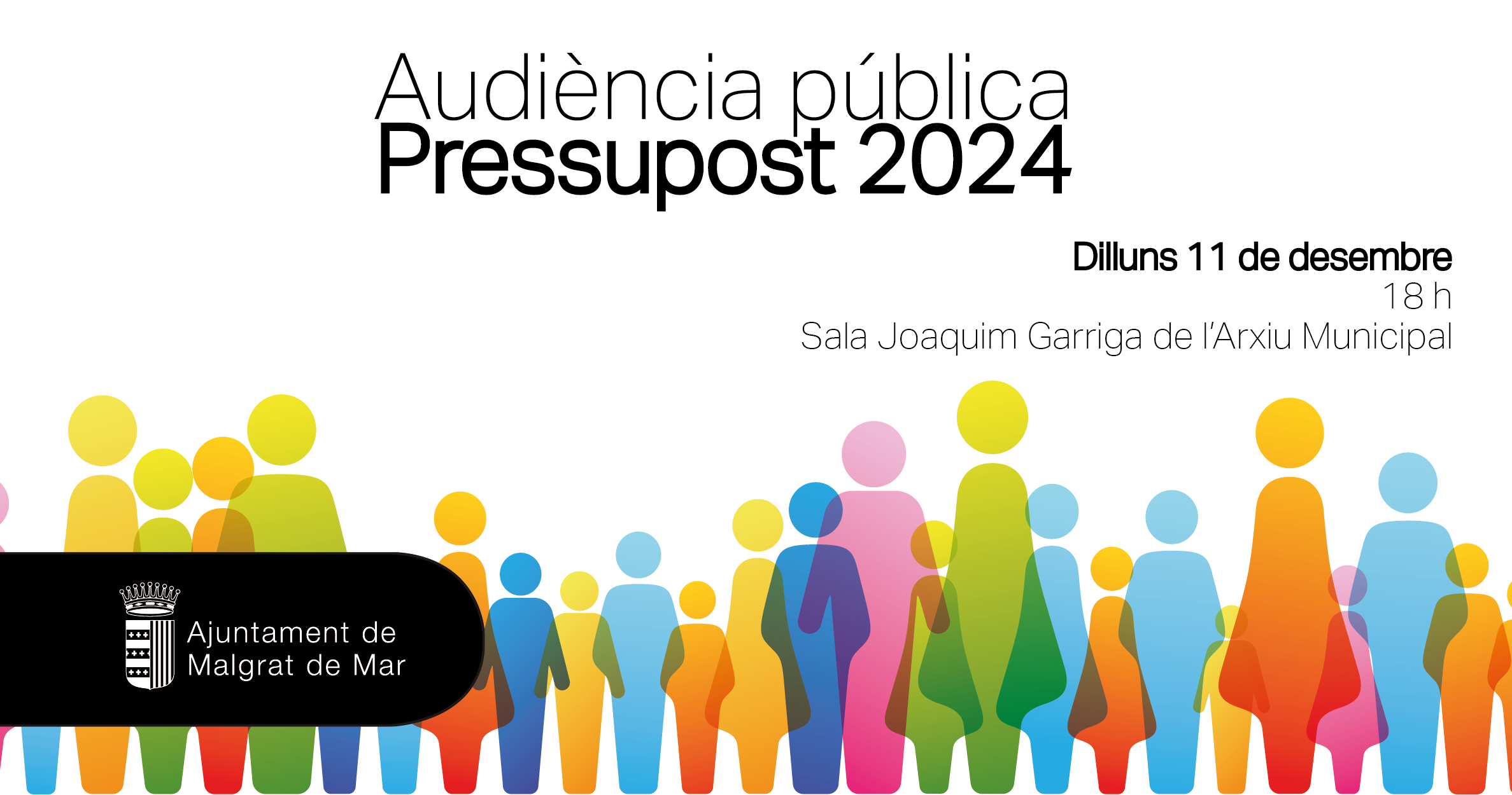 Audiència pública per presentar el pressupost de 2024, avui a les 18 h a l'Arxiu Municipal