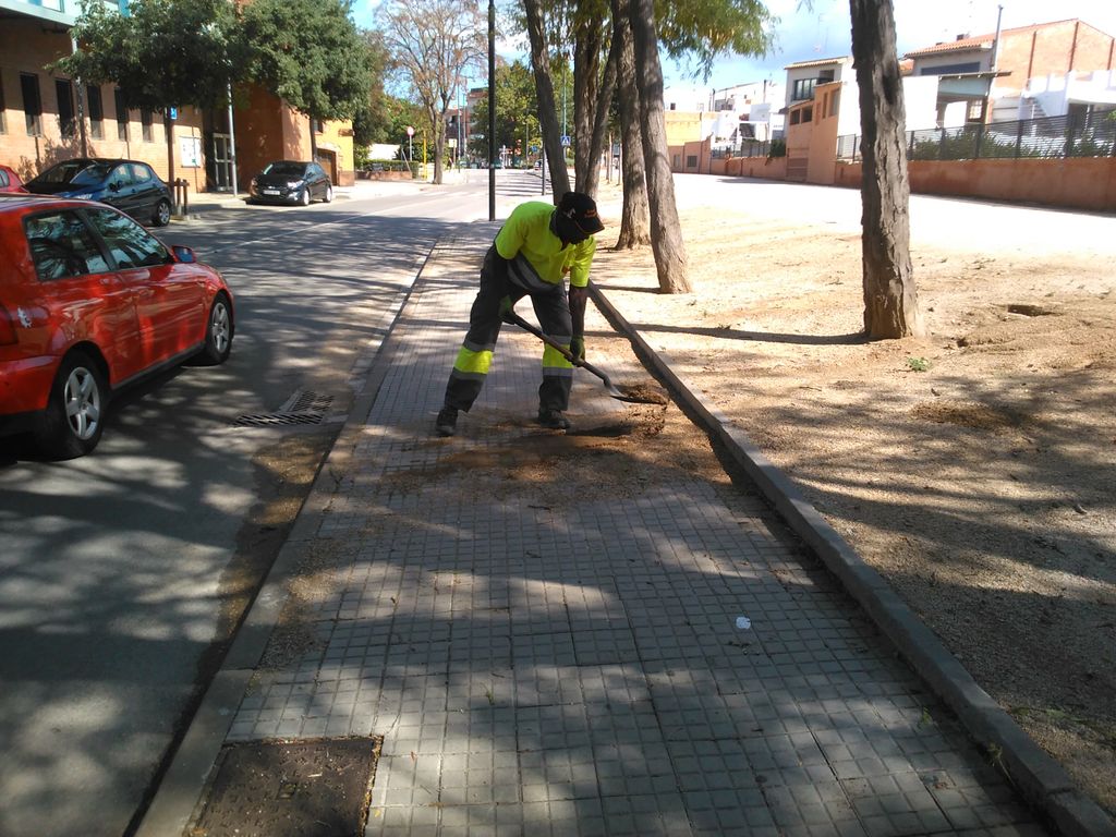Tasques de neteja després de les pluges dels darrers dies