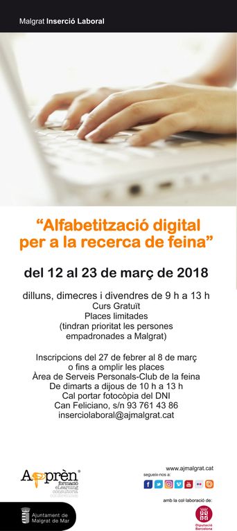 Nou curs d'alfabetització digital per a la recerca de feina 