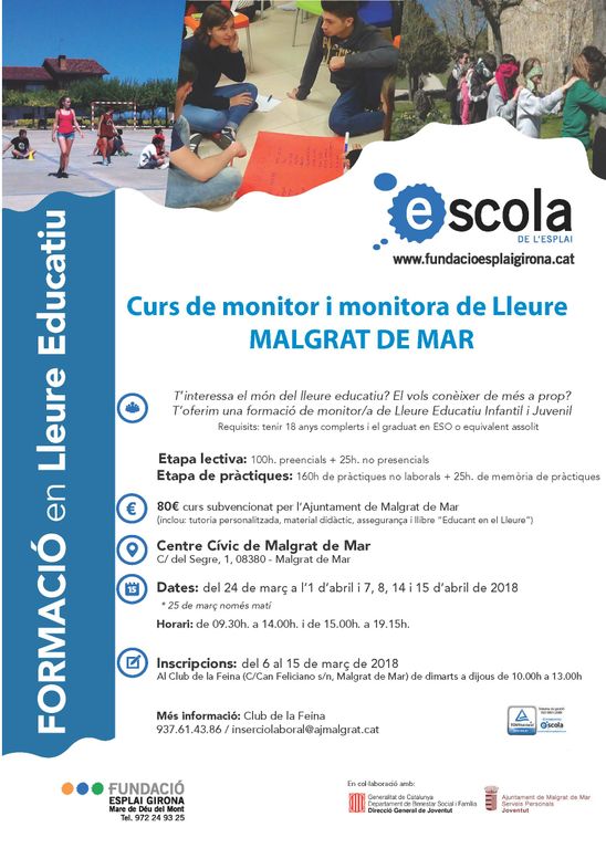 Nou curs de monitors de lleure infantil i juvenil
