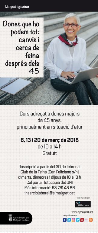 Curs per a dones majors de 45 anys que cerquin feina 