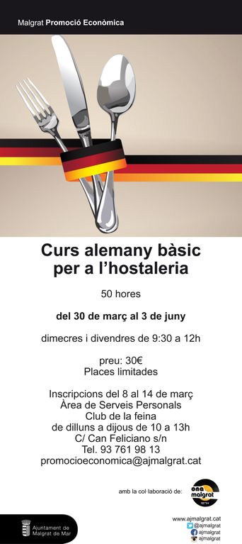 Promoció Econòmica organitza un curs d'alemany bàsic per a l'hostaleria