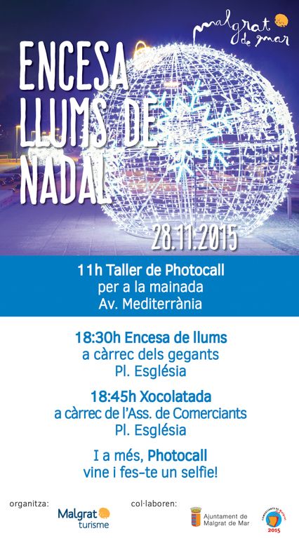 Encesa de llums amb un vídeo mapping a la façana de l'Església, aquest dissabte