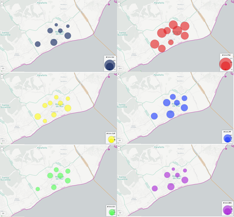L'Ajuntament publica mapes interactius de les eleccions municipals des de 1991