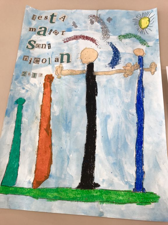 Christopher Pérez de l'escola Marià Cubí, guanyador del concurs de cartells de la festa major de Sant Nicolau