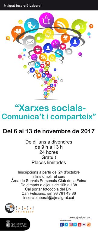 Inscripcions per a un curs de xarxes socials, a partir de demà