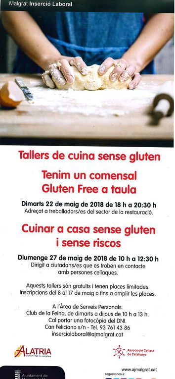 Obertes les inscripcions per als tallers de cuina sense gluten