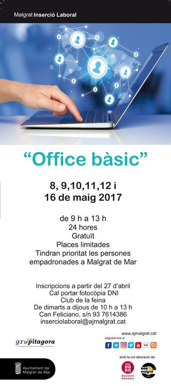 Inserció Laboral organitza un curs d'Office bàsic per aquest mes de maig