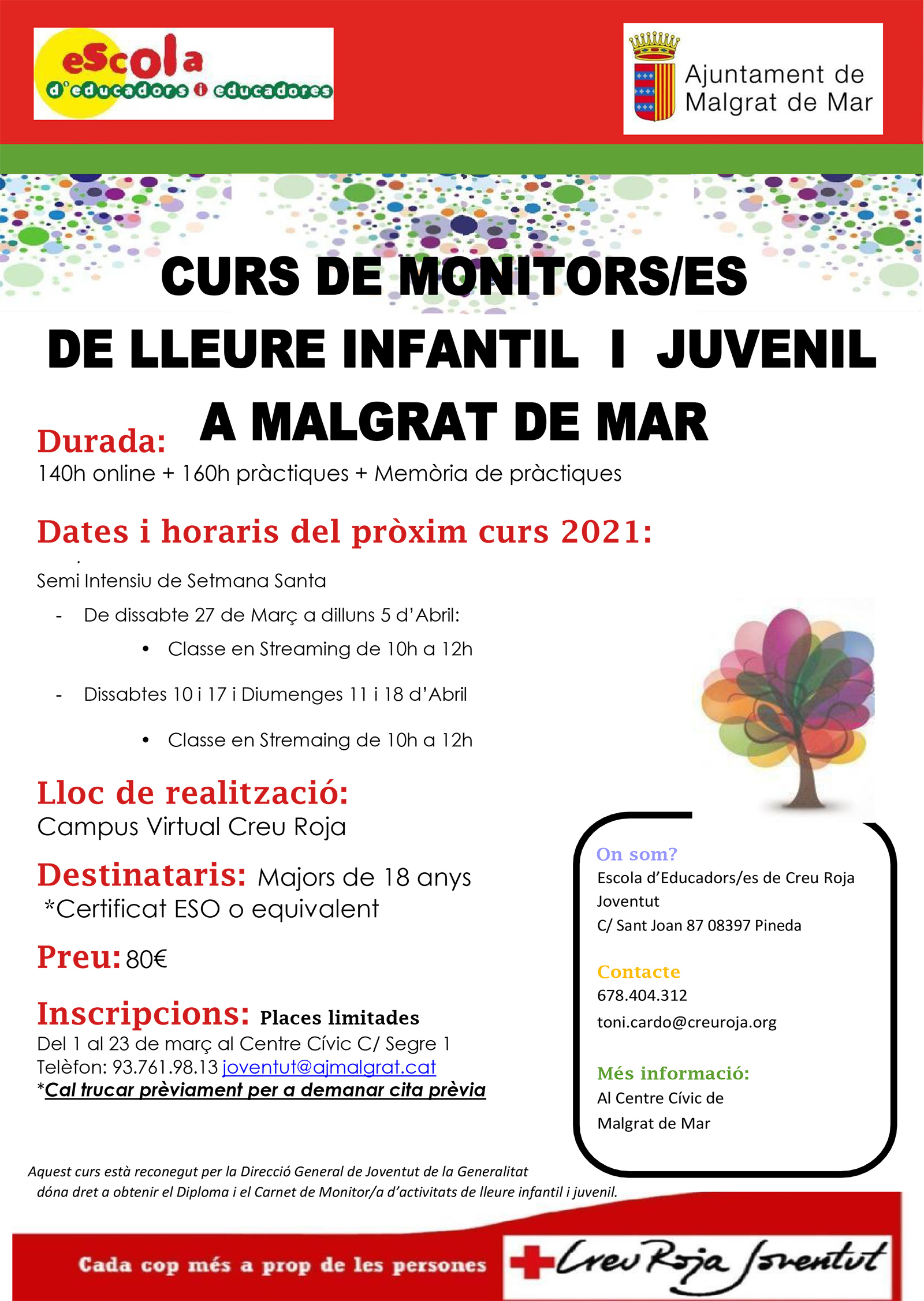 El curs de monitors de lleure infantil i juvenil d'enguany serà virtual 