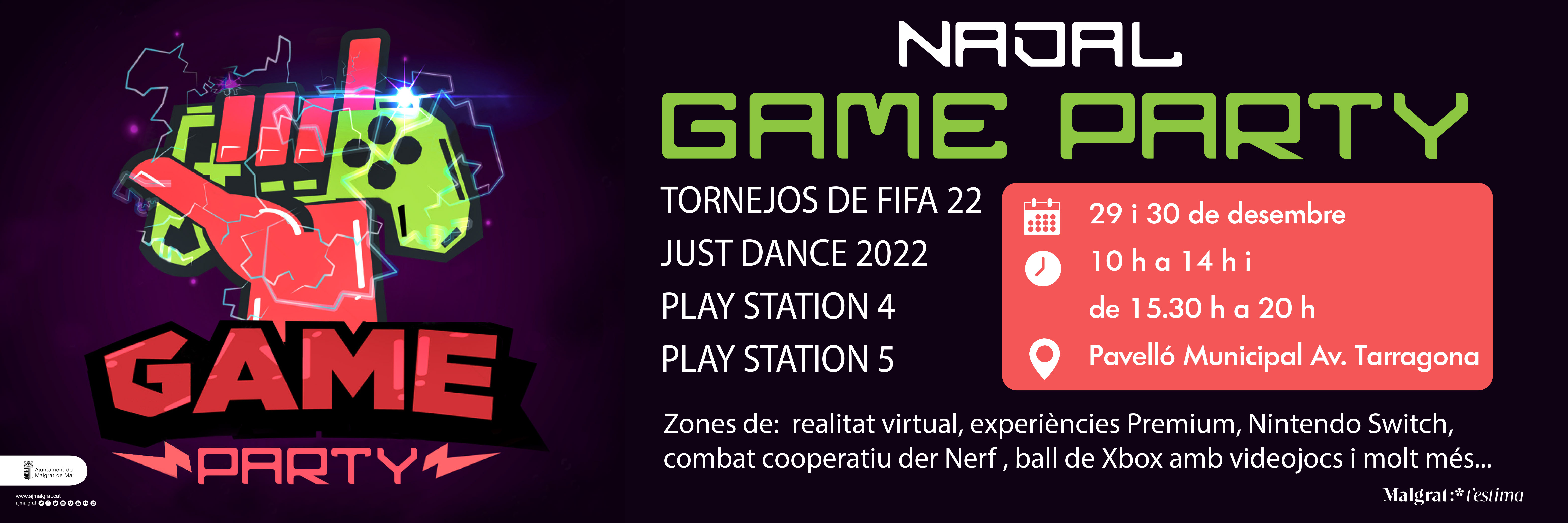Cartell de la Nadal Game Party. Foto: AjMalgrat.