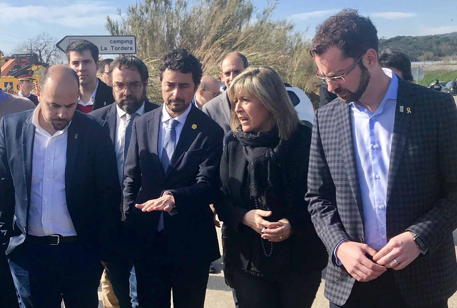 El conseller de Territori i la presidenta de Diputació visiten les obres del nou pont que tornarà a unir Malgrat i Blanes