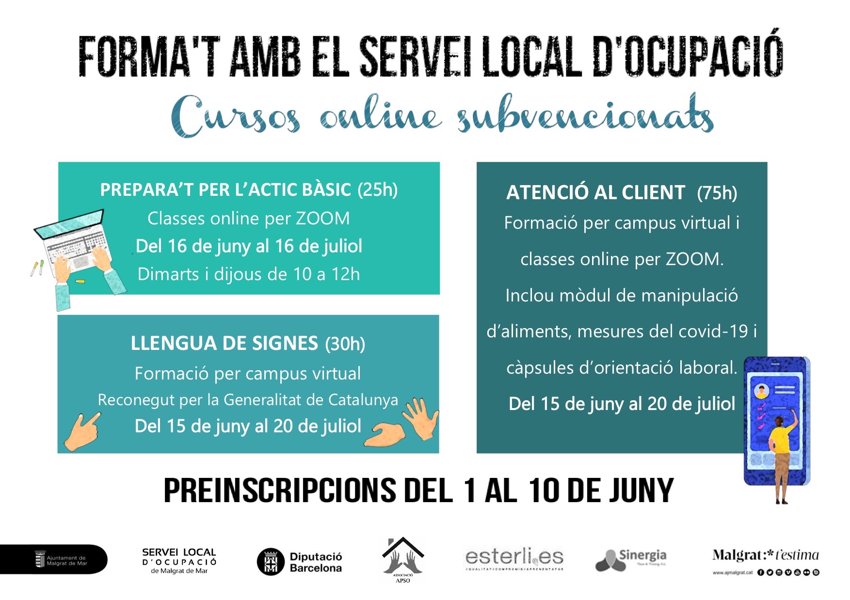 La Regidoria d'Inserció Laboral impartirà formació online