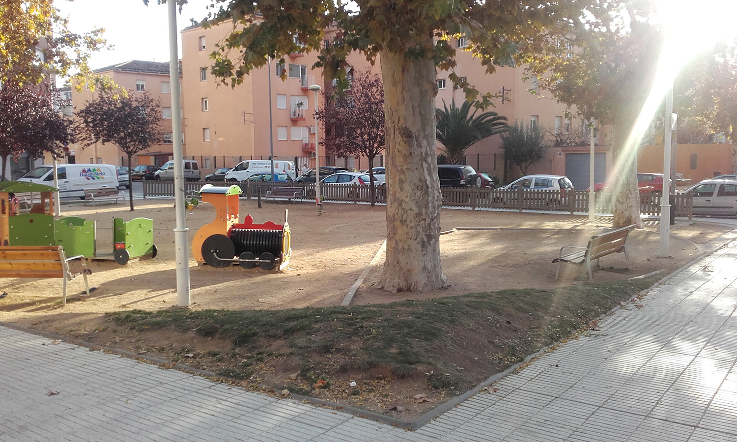 Una imatge d'arxiu de la plaça de la Família Maristany. Foto: AjMalgrat. 