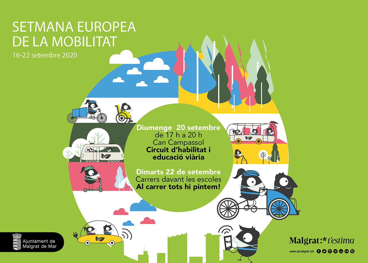 Imatge de la campanya d'enguany de la Setmana de la Mobilitat. Foto: AjMalgrat.