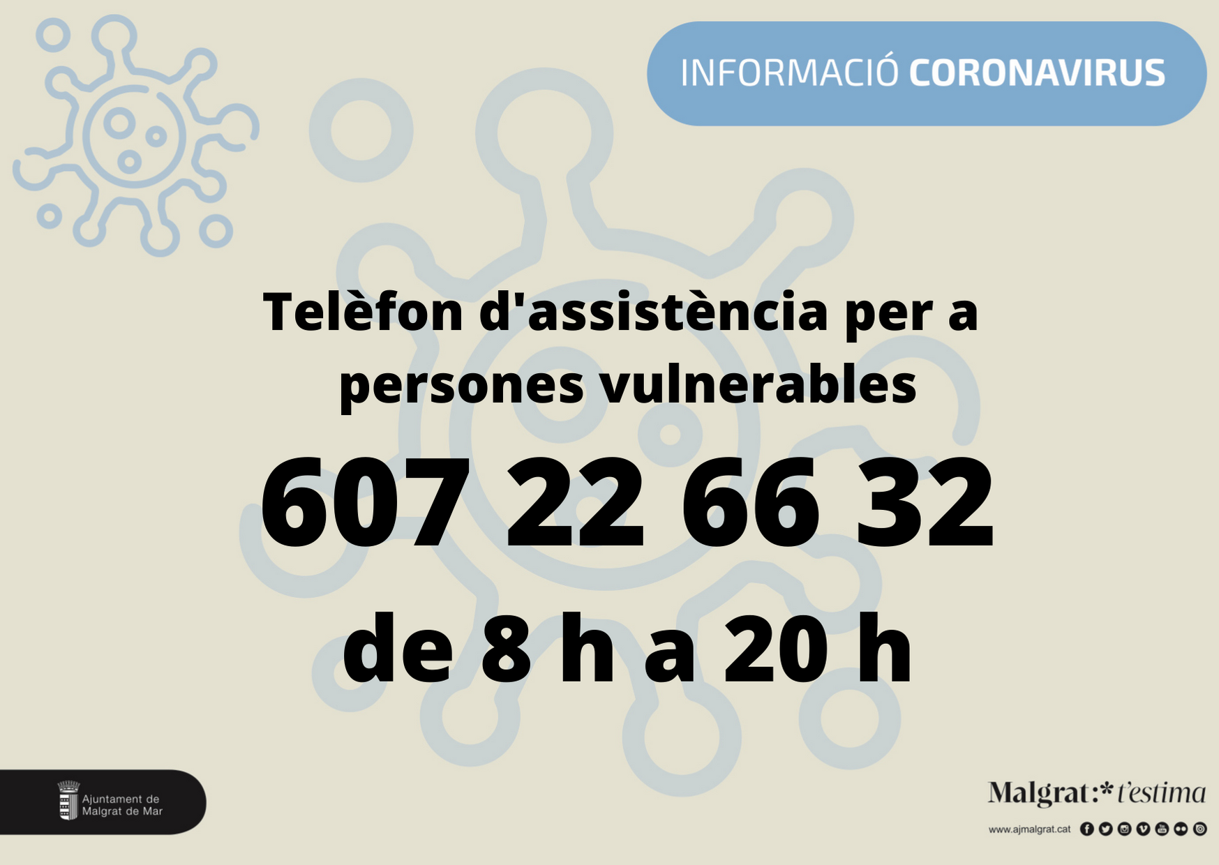 S'habilita un telèfon d'assistència per a persones vulnerables