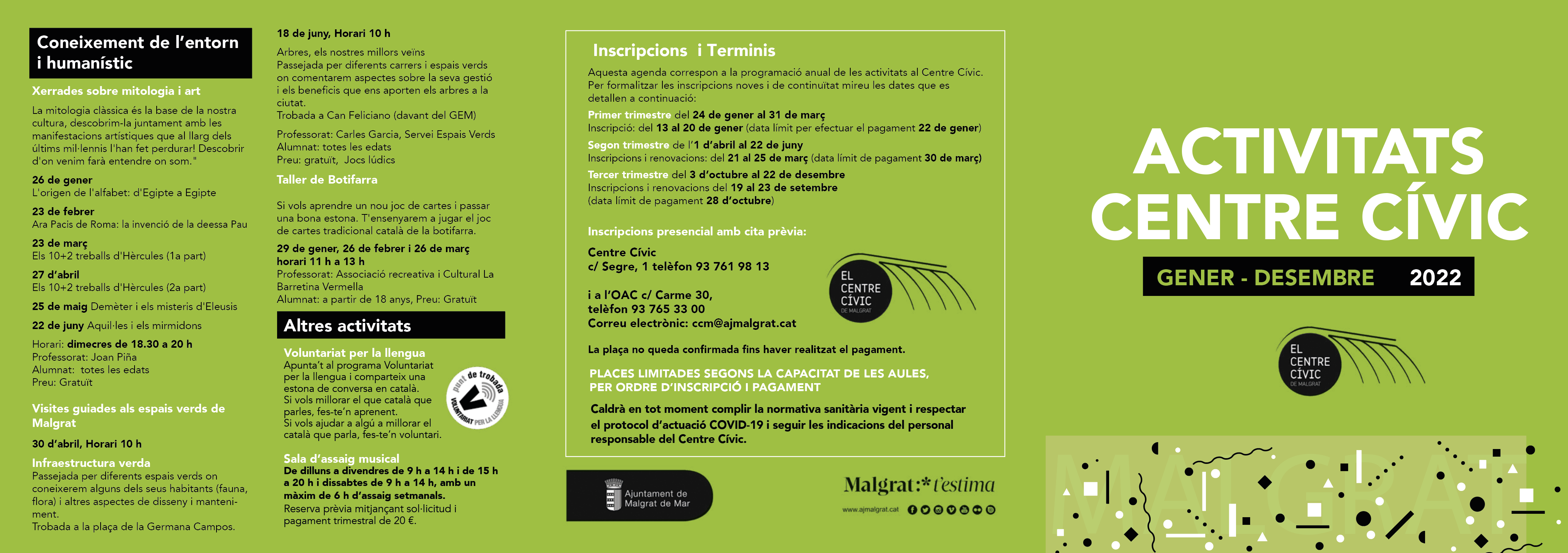 El Centre Cívic posa en marxa un nou trimestre de cursos i activitats