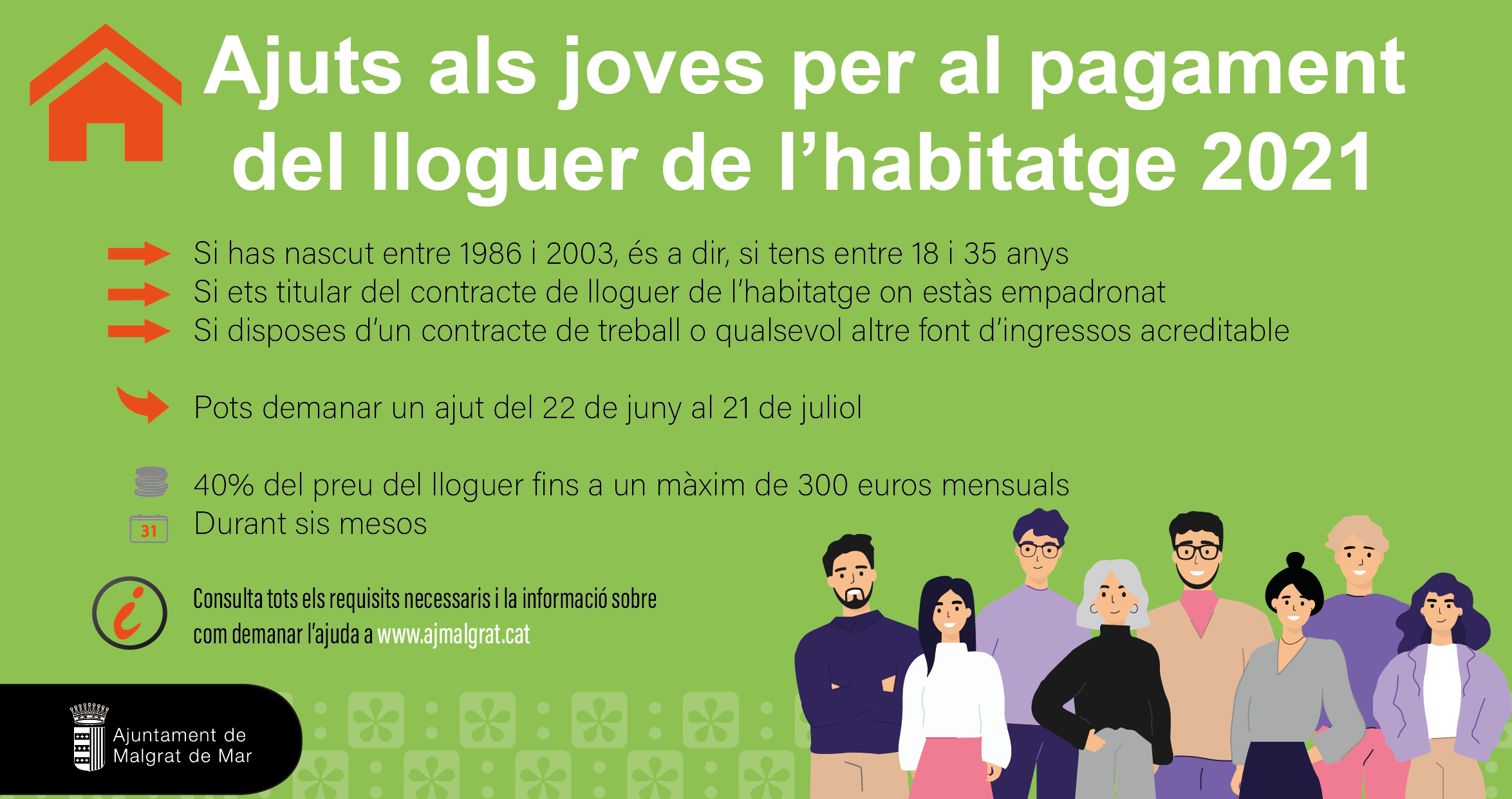 Nova convocatòria d'ajuts als joves per al pagament del lloguer de l'habitatge