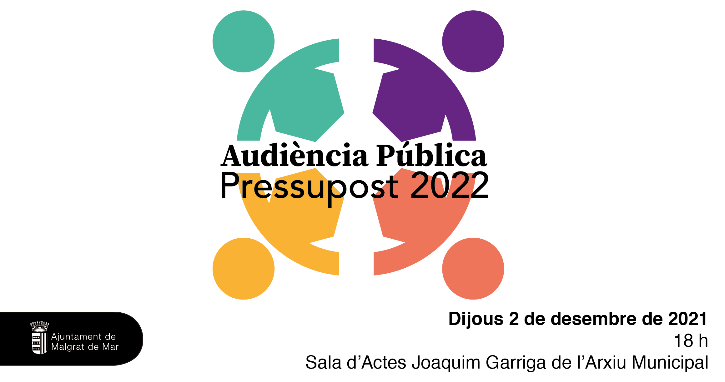 Audiència Pública del pressupost municipal per al 2022, el pròxim 2 de desembre a l'Arxiu Municipal