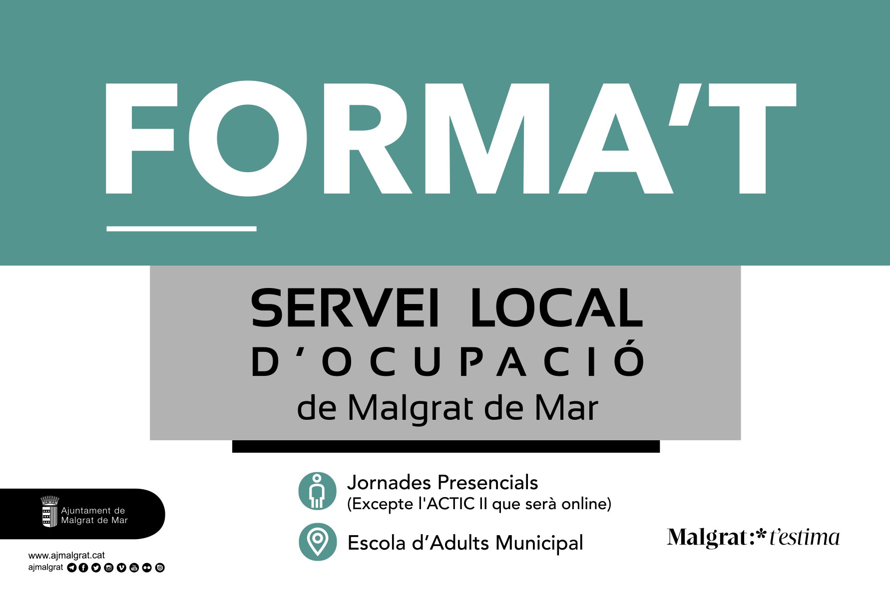 Cartell de la formació del Servei Local d'Ocupació. Foto: AjMalgrat.
