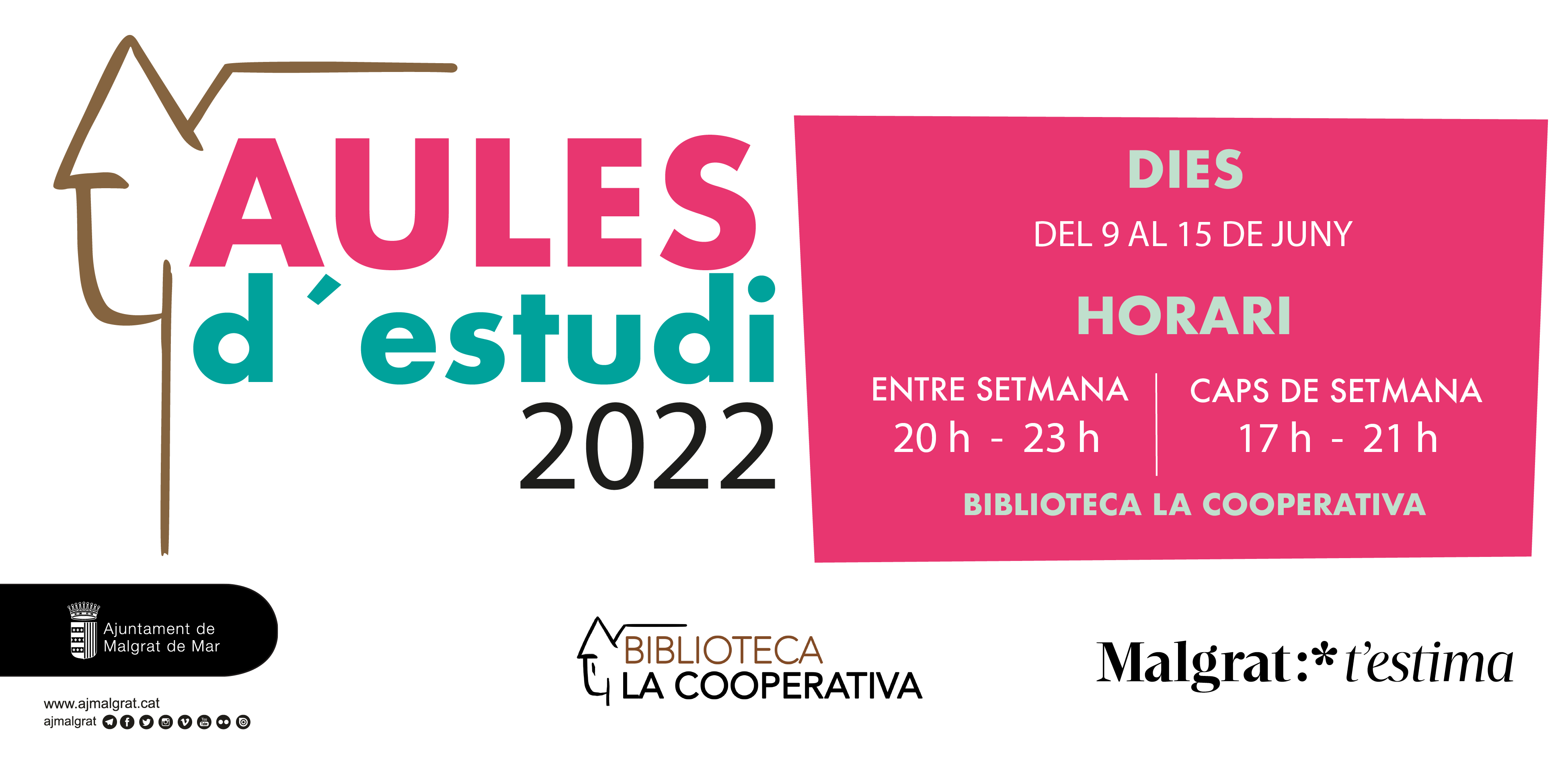 Joventut obrirà les Aules d'Estudi d'aquest final de curs del 9 al 15 de juny