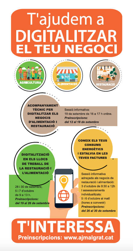 Noves accions en l'àmbit digital per al teixit empresarial de la restauració i l'alimentació