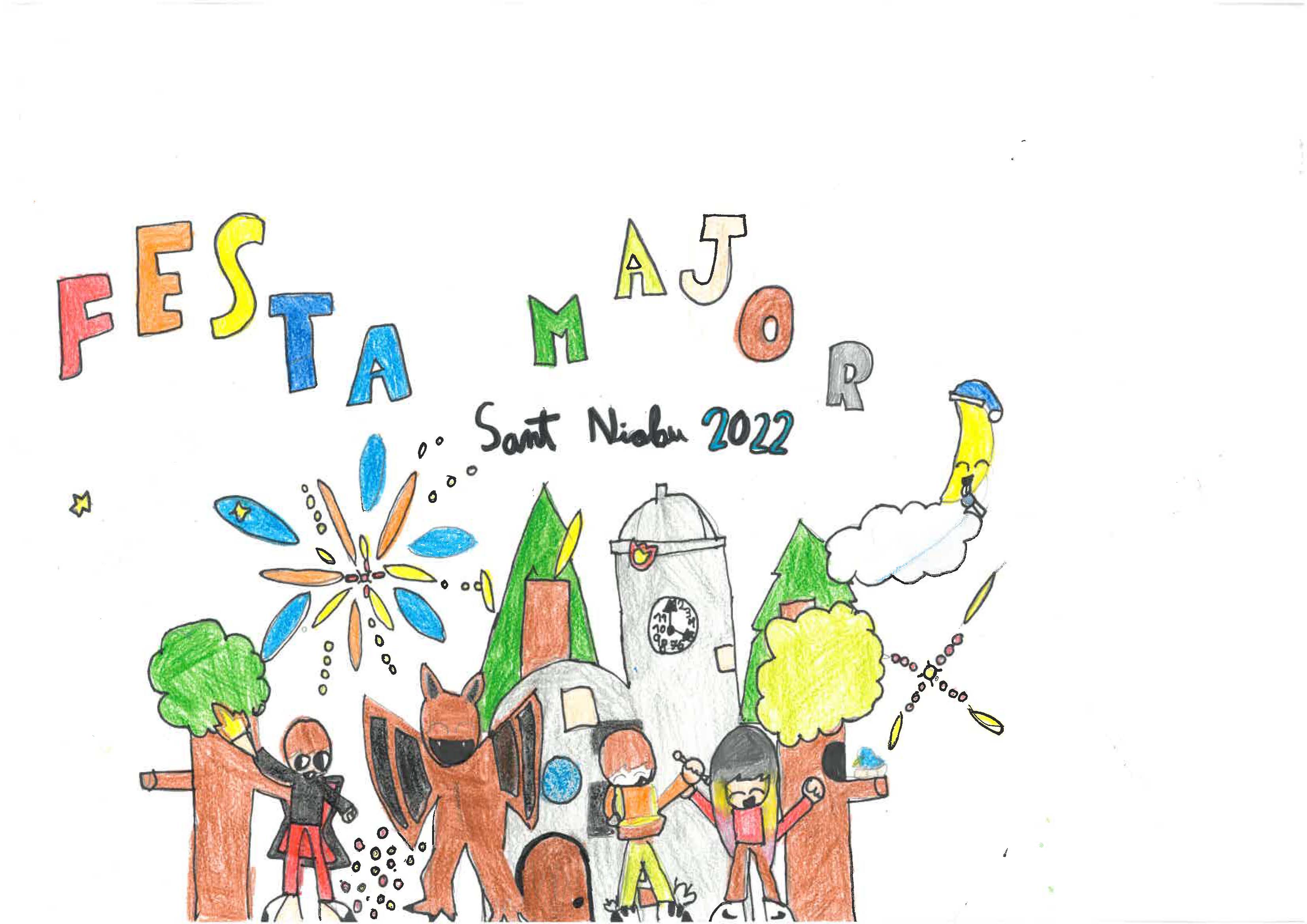 Hugo Torres de l'escola Chanel, guanyador del concurs infantil de dibuix de festa major de Sant Nicolau 2022