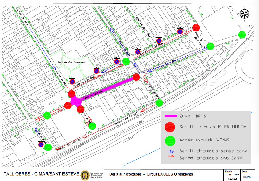 Els trams finals dels carrers de Mar i Sant Elm, tallats per obres a partir de dilluns