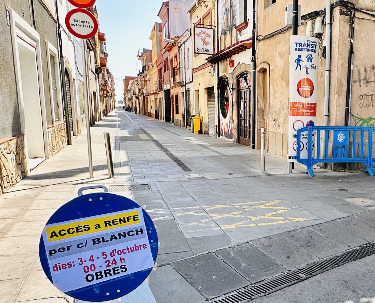 El carrer Marià Cubí restarà tallat a partir de demà i fins dimecres per obres